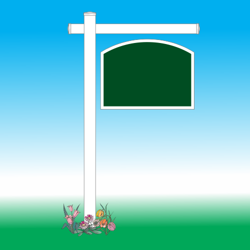 PVC Sign Post with PVC Arm WHITE*" border=